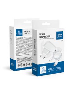 Phone charger Blue Star Lite USB A 1A 5W + cable USB A to Lightning TFK-TC-1095B white
