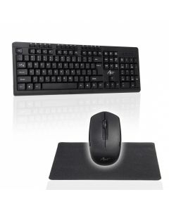 ART wireless computer set keyboard QWERTY + mouse + mousepad 2 4G AK-48A black
