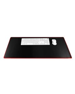 Gaming mouse and keyboard pad 900 x 400 x 3 mm black with red stitching
