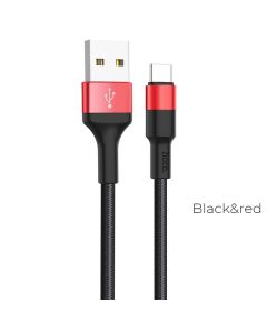 Cable USB A to USB C Hoco 2A 1 m X26 black red