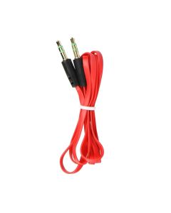 Cable AUX Jack 3 5 mm (male) to Jack 3 5 mm (male) flat 1 m red