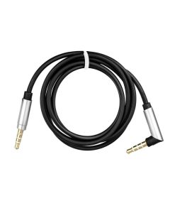 Cable AUX Jack 3 5 mm (male) to Jack 3 5 mm (male) at an angle 90 degree 1 m black