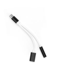 Adapter AUX 2in1 Type C (male) to Type C (female) / Jack 3 5 mm (female) black