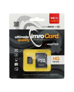 IMRO memory card microSD 32GB 100MB/s class 10 UHS 3 with adapter SD