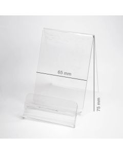 Plexi Vertical Holder / phone stand with Place for Price (Smartphone - 65 mm)
