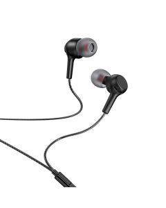 HOCO wire earphones Jack 3 5 mm with microphone M78 black