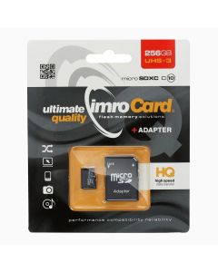 IMRO memory card microSD 256GB 100MB/s class 10 UHS 3 with adapter SD