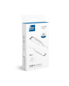 Cable USB C to USB C Blue Star 3A 1 2 m white