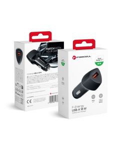 Car charger Forcell F-Energy Carbon USB A QC3.0 3A 18W CC50-1A black