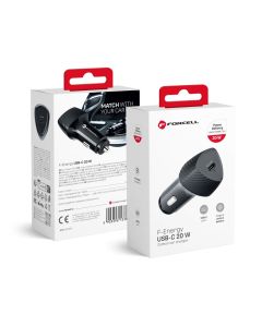 Car charger Forcell F-Energy Carbon USB C QC3.0 PD 3A 20W CC50-1C black