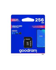 GOODRAM memory card microSD 256GB 100MB/s class 10 UHS I with adapter SD