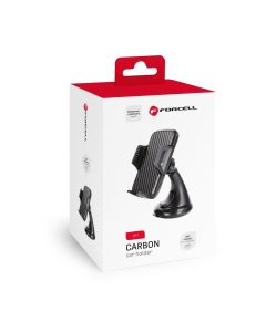 Car phone holder Forcell F-Grip Carbon HT1 windshield / dashboard black