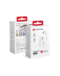 Wire earphones Lightning Forcell F-Audio HR-ME25 white