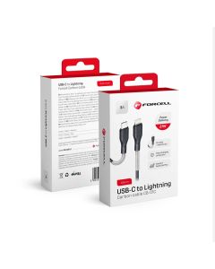 Cable USB C to Lightning Forcell F-Energy PD 3A 27W Carbon 1 m CB-01C black
