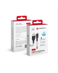 Cable USB A to Lightning Forcell F-Energy 2 4A 12W Carbon 1 m CB-01A black