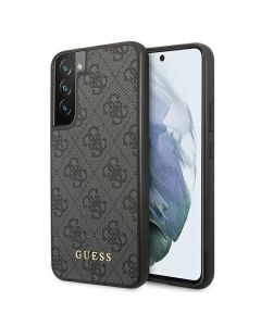 GUESS case for SAMSUNG S22 GUHCS22SG4GFGR (4G Metal Gold Logo) grey