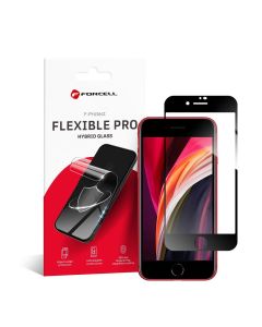 Hybrid glass to iPhone 7 / 8 / SE 2020 Forcell Flexible 5D black