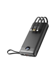 VEGER powerbank 20000 mAh with built-in cables Micro USB / Type C / Lightning C20 (W2047 / W2059) black