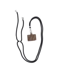 SWING (6mm) Phone lanyard  Phone pendant with adjustable length / cord length 165cm (max 82.5cm in the loop) / on the shoulder or neck - black