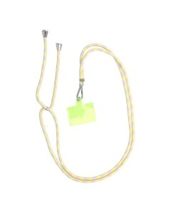 SWING (6mm) Phone lanyard  Phone pendant with adjustable length / cord length 165cm (max 82.5cm in the loop) / on the shoulder or neck - gray-yellow