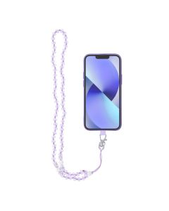 CRYSTAL DIAMOND Phone lanyard  Phone pendant / cord length 74cm (37cm in the loop) / on neck - purple