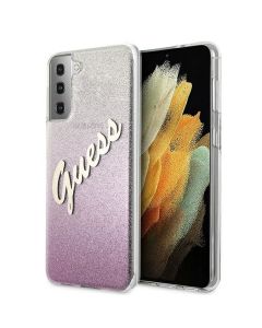 GUESS case for SAMSUNG S21 Plus GUHCS21MPCUGLSPI (Glitter Gradient Script) pink