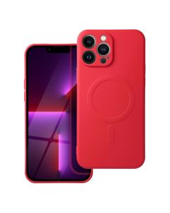 SILICONE MAG COVER case compatible with MagSafe for IPHONE 13 Pro Max red
