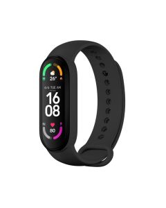 Silicone strap for XIAOMI Mi Band 5 / 6 / 7 black (01)