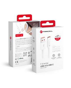 Cable USB A to USB C Forcell F-Energy QC4.0 3A 66W 1 m C336 white