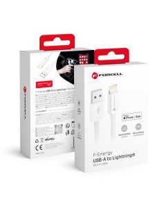 Cable USB A to Lightning Forcell F-Energy MFi 2 4A 12W 1 m C703 white