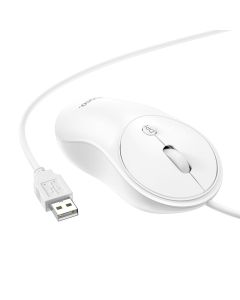 Wire mouse Hoco USB A 1600 dpi GM13 white