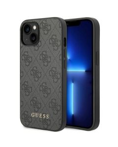 GUESS case for IPHONE 14 GUHCP14SG4GFGR (4G Gold Logo) grey