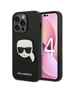 KARL LAGERFELD case for IPHONE 14 Pro KLHCP14LSAPKHK (Saffiano With Karl Head Patch) black