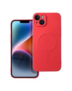 SILICONE MAG COVER case compatible with MagSafe for IPHONE 14 Plus red