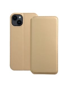 DUAL POCKET Book case for IPHONE 14 Plus gold