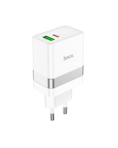 Phone charger Hoco USB A + USB C QC3.0 PD 3A 30W N21 white