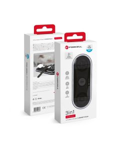 Wireless charger Forcell F-Energy Ellipse 3w1 Qi QC 15W compatible with Apple + cable USB C do USB A black