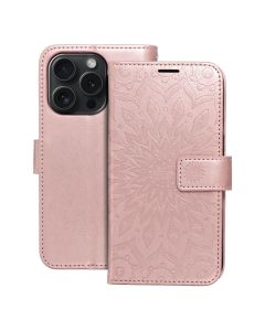 MEZZO Book case for IPHONE 15 Pro mandala rose gold