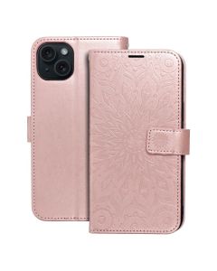 MEZZO Book case for IPHONE 15 Plus mandala rose gold