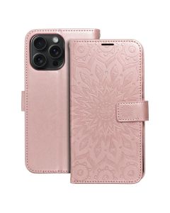 MEZZO Book case for IPHONE 15 Pro Max mandala rose gold