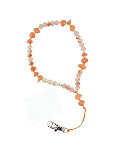 LOVE Phone lanyard Phone pendant / cord length 44cm (22cm in the loop) / on hand - orange