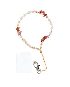 HAPPY Phone lanyard Phone pendant / cord length 44cm (22cm in the loop) / on hand - orange