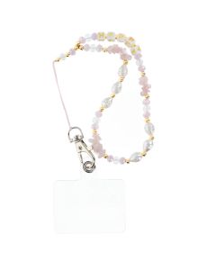 HAPPY Phone lanyard Phone pendant / cord length 44cm (22cm in the loop) / on hand - lite pink