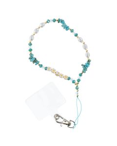 HAPPY Phone lanyard Phone pendant / cord length 44cm (22cm in the loop) / on hand - lite blue