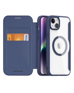 DUX DUCIS wallet case SKIN X PRO compatible with MagSafe for IPHONE 15 Plus blue