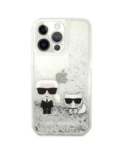 KARL LAGERFELD case for IPHONE 13 Pro KLHCP13LGKCS (Liquid Glitter K&C) silver