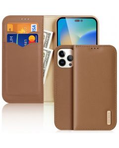 DUX DUCIS wallet case HIVO for IPHONE 15 Pro brown