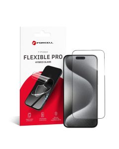 Hybrid glass to iPhone 15 PRO MAX Forcell Flexible 5D black
