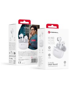 FORCELL F-AUDIO Clear Sound wireless earphones bluetooth TWS white