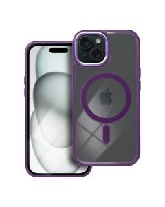 COLOR EDGE MAG COVER case compatible with MagSafe for IPHONE 15 deep purple